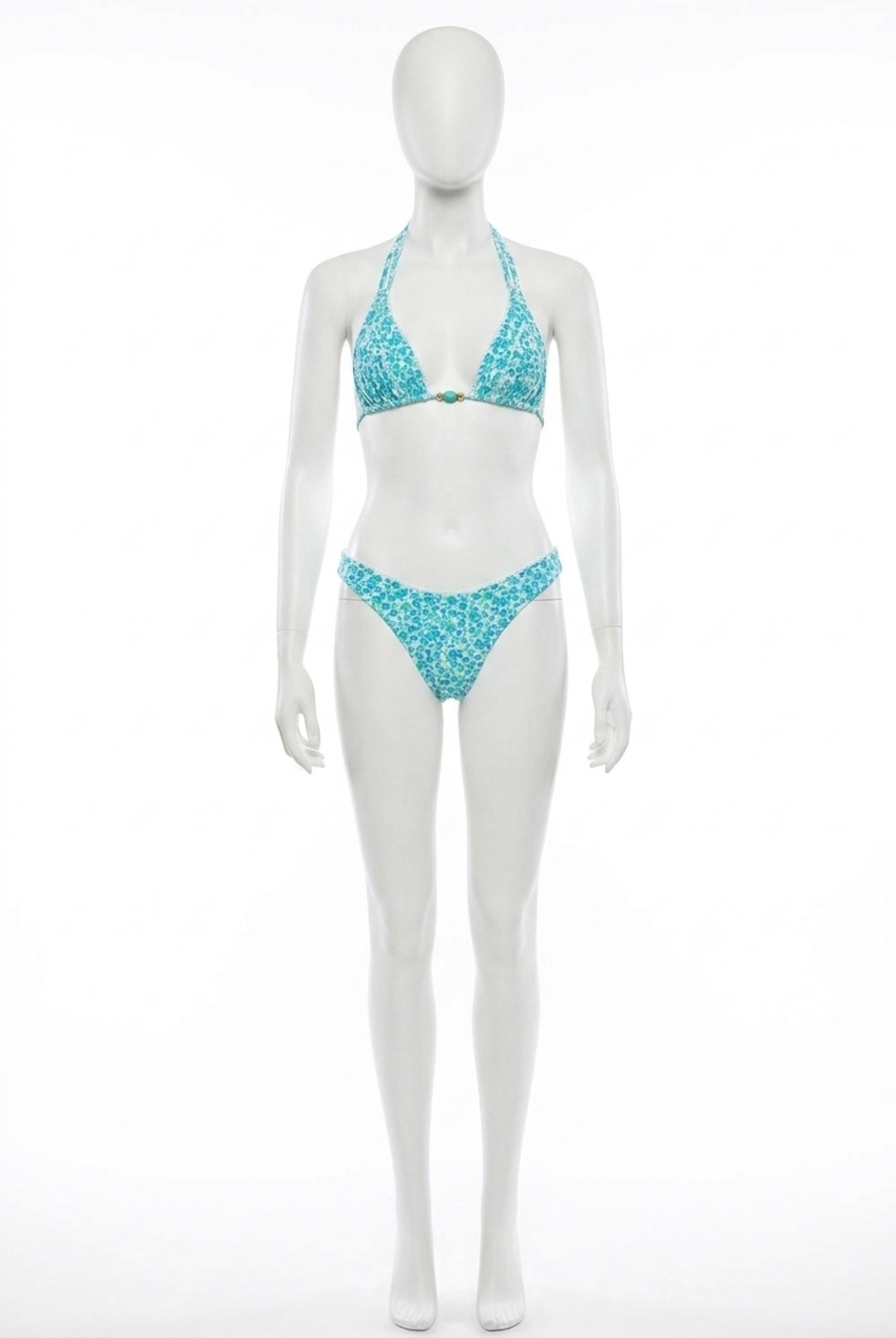 NEW KULANI KINIS decorative panel halter top in ocean aura